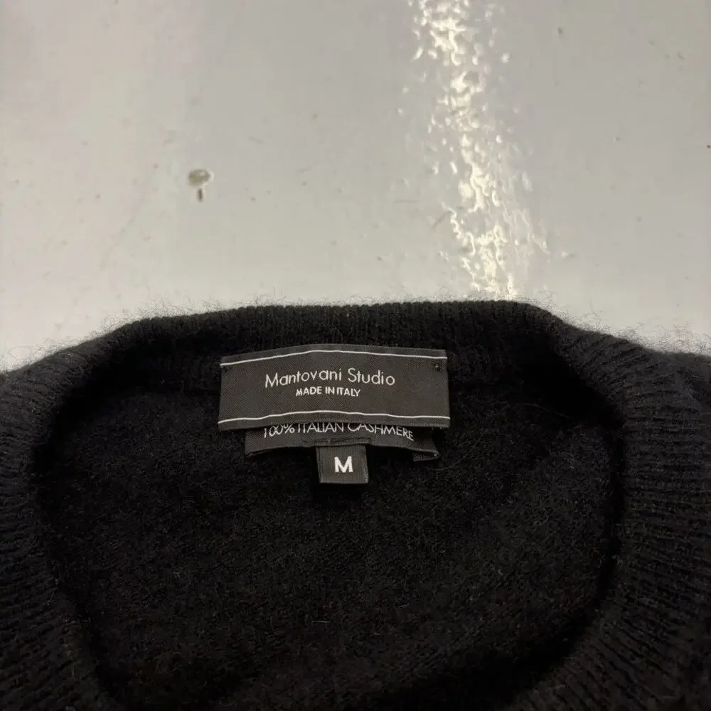 Mantovani Studio Black Cashmere Crew Neck Sweater